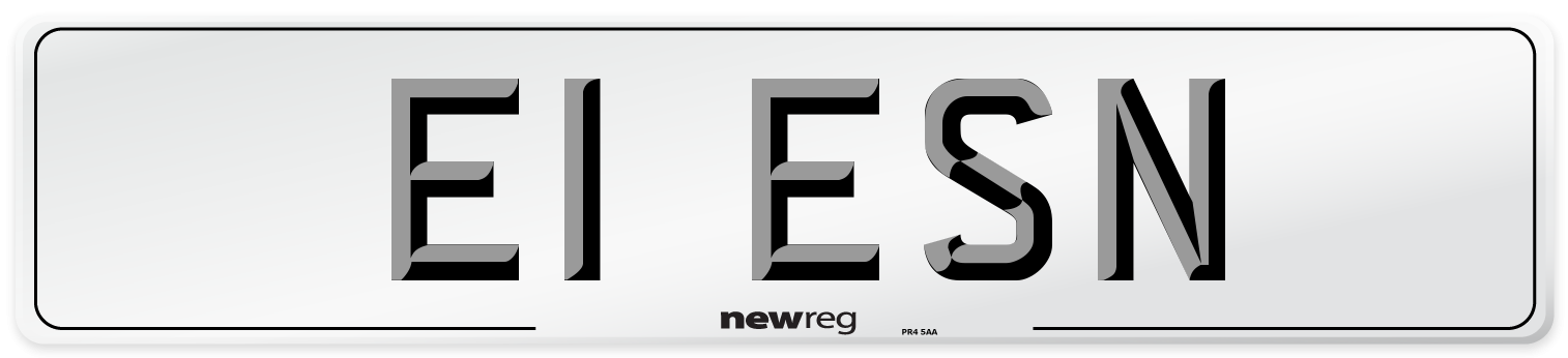 E1 ESN Number Plate from New Reg